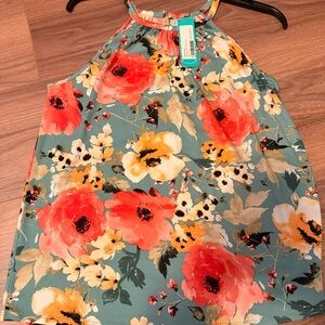 Papermoon Floral Top in Coral and Yellow